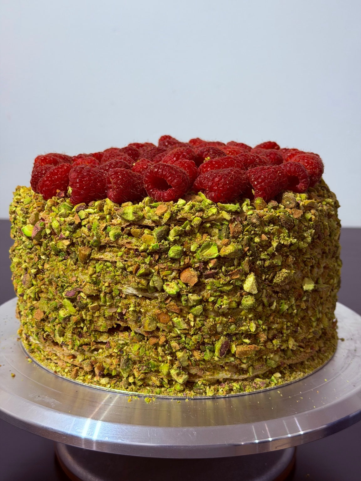Napoleon Cake Pistachio Raspberry
